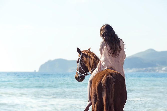 Santorini Horse Riding to Black Sandy Beach - Key Points