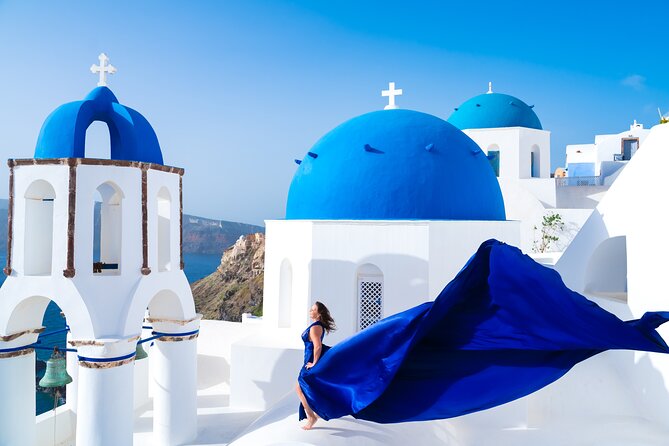 Private Flying Dress Photoshoot 2h in Santorini, Pick up Included - Overview of the Experience