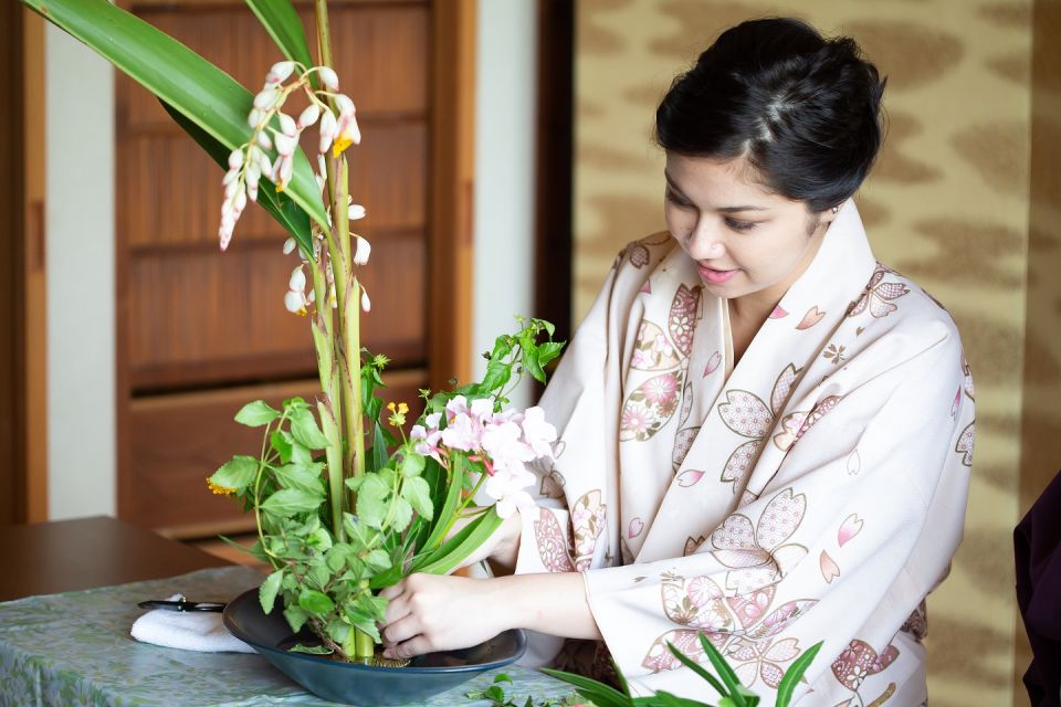 3 Japanese Cultures Experience in 1 Day With Simple Kimono - Flower Arrangement Activity