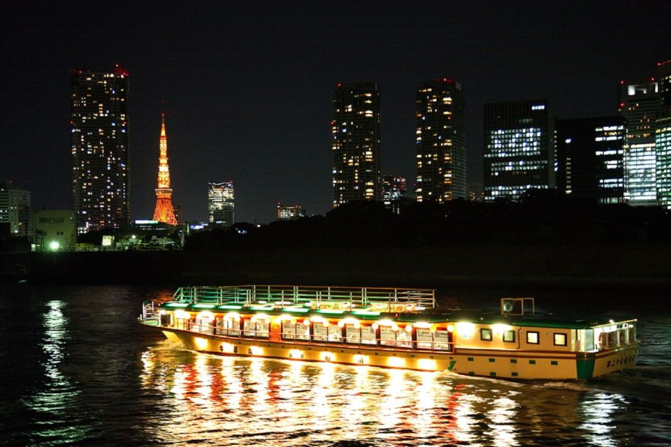 Tokyo Bay: Traditional Japanese Yakatabune Dinner Cruise - Cruise Route and Panoramic Views