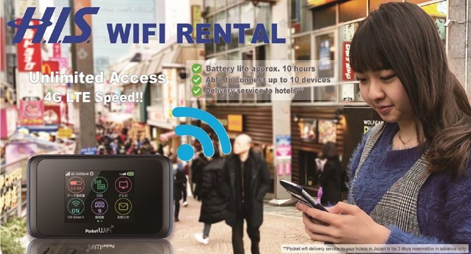 Japan: Unlimited Pocket Wi-Fi Router Rental - Hotel Delivery - Late Returns and Lost Devices