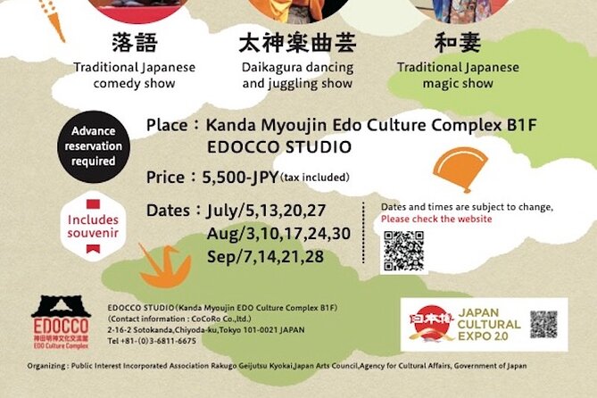 Myojin Show Rakuza - Traditional Rakugo, Juggling and Magic Show - Included in the Ticket