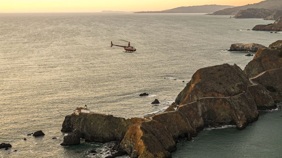 From Sausalito: San Francisco and Alcatraz Helicopter Tour - View of the Golden Gate Bridge