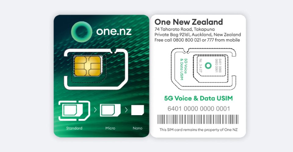 Christchurch Airport: 5G/4G/3G Simcard for New Zealand