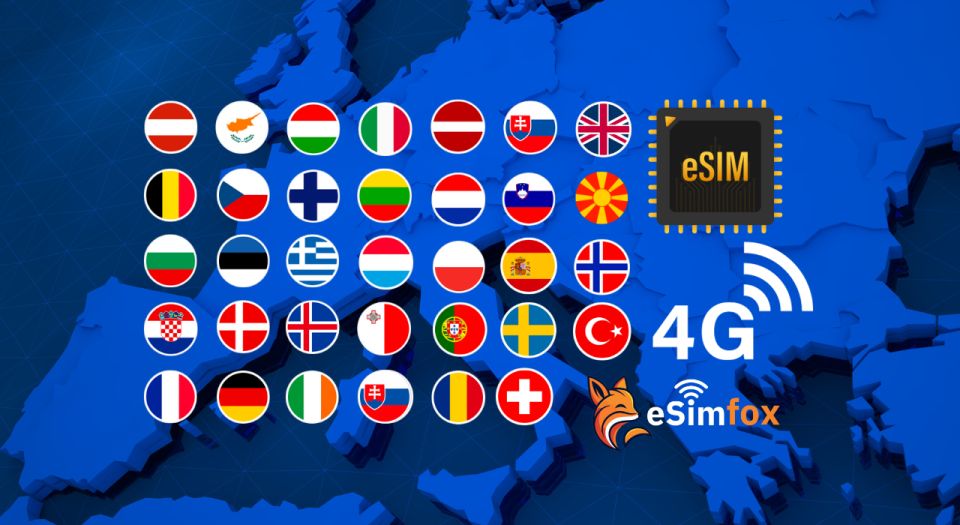 Esim Europe and UK for Travelers