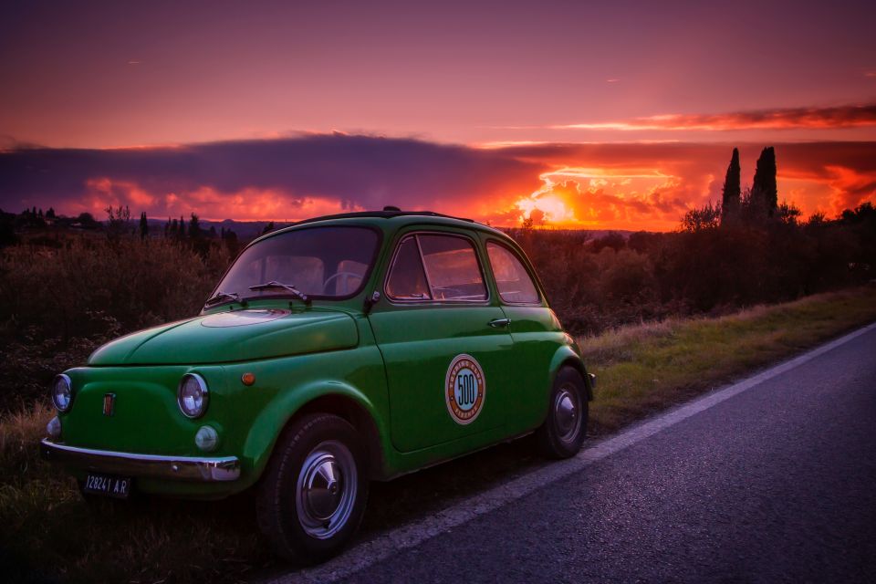 Florence Wine Tasting and Tuscan Lunch in a Vintage Fiat 500