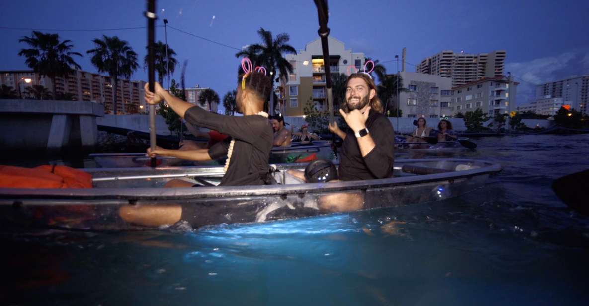 Lighted Clear Kayaks at Night W/ Champagne in Miami Beach - Overview of the Experience