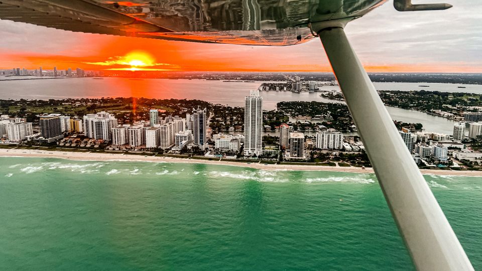 Miami Beach: Private Romantic Sunset Flight With Champagne