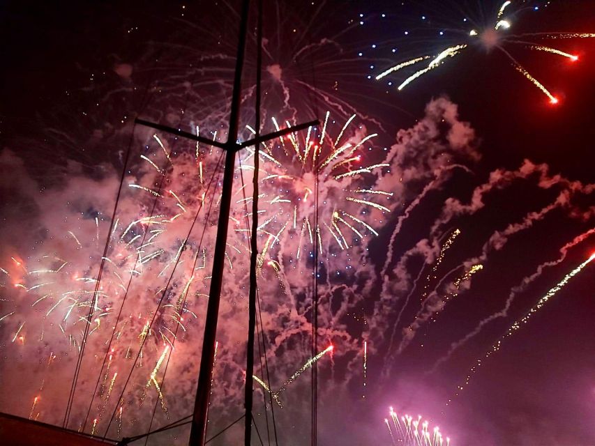 New Years Eve Fireworks Sail With Sparkling Wine