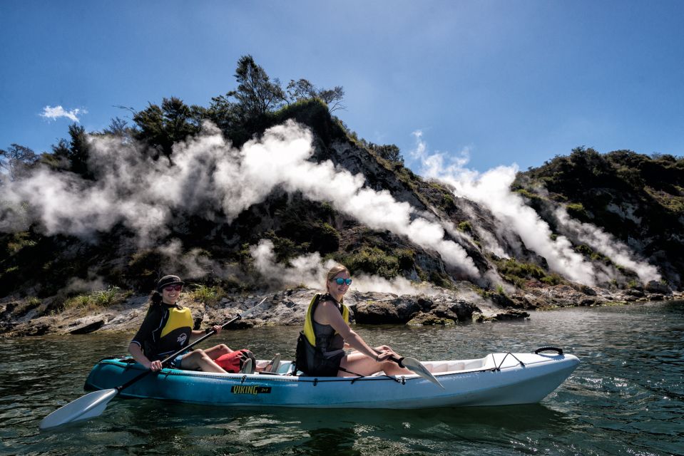 Rotorua: Guided Waimangu Walk and Steaming Cliffs Kayak Tour