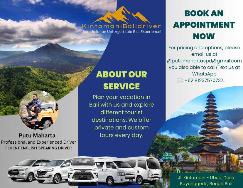 Ubud: All-Inclusive Car Charter With English Speaking Driver