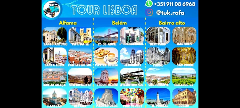 Excursion in the City of Lisbon in a Panoramic Classic Tuktuk - Bairro Alto and Chiado Tour