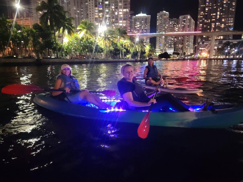 Miami: Guided LED-LIT Kayak Night Tour With Drinks - Tour Highlights