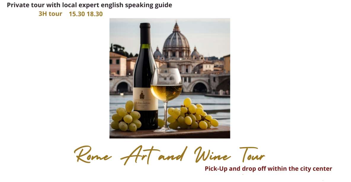 3 Hours Golf Cart Art and Wine Tour of Rome - Key Points