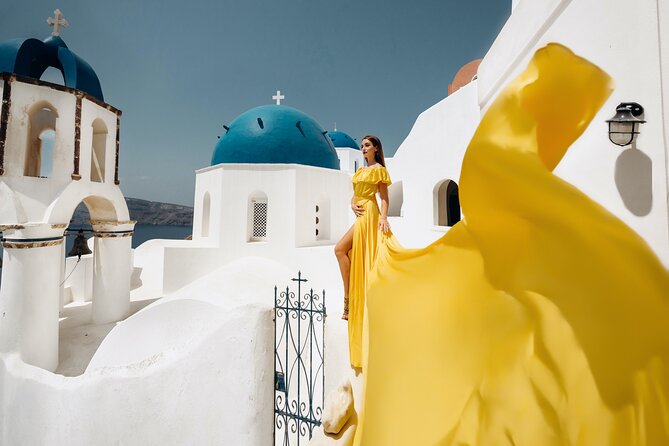 1-Hour Private Santorini Flying Dress Photoshoot - Scenic Backdrops and Locations