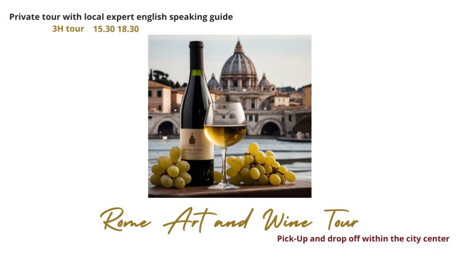 3 Hours Golf Cart Art and Wine Tour of Rome - Itinerary Details