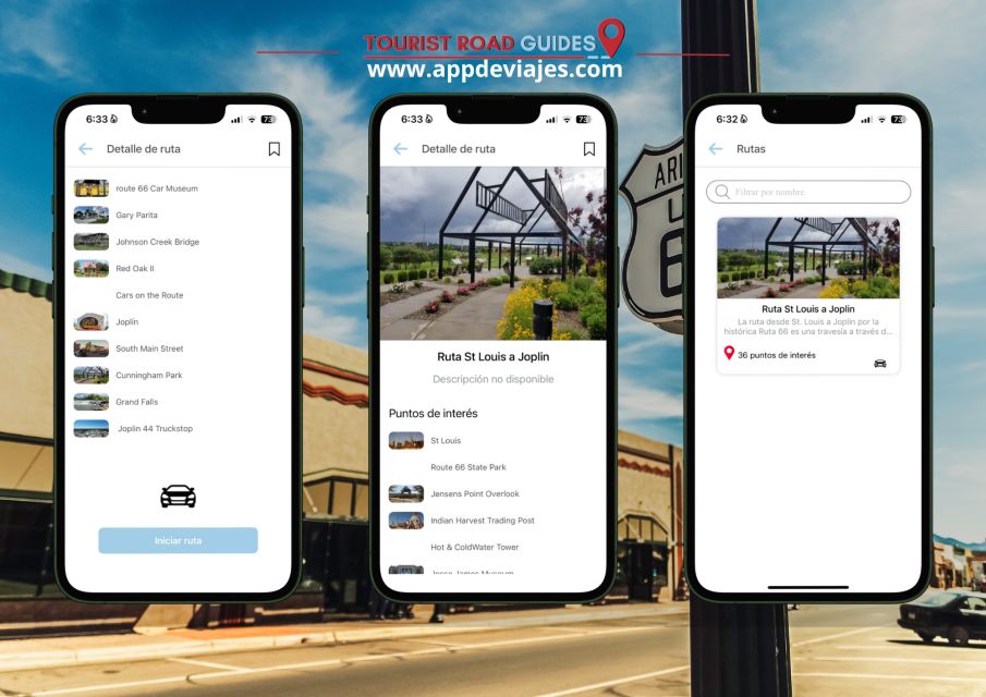 App Self-drived Route 66 Road St. Louis to Joplin - Pricing