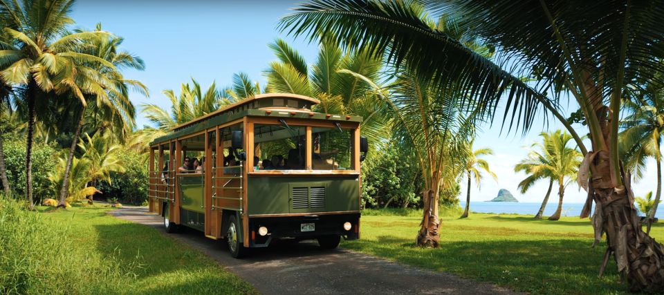 Oahu: Kualoa Farm and Secret Island Tour by Trolley - Taking in Kualoas Sustainable Farming Practices