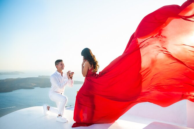 Professional Flying Dress Photoshoot In Santorini - Meeting and Pickup
