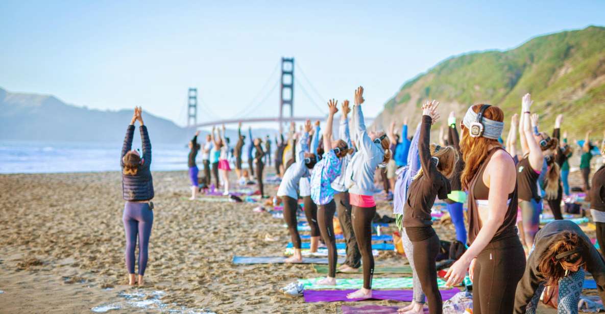 San Francisco: Silent Disco Yoga at Baker Beach - Includes