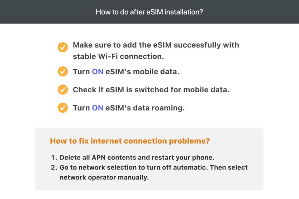 South Korea: 5G Esim Mobile Data Day Plan (3-30 Days) - Compatibility