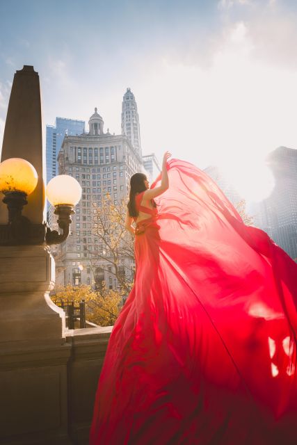 Chicago: Luxury Private Flying Dress Photoshoot 2 Locations - Capturing the Perfect Angles