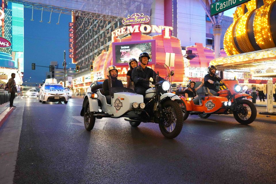 Las Vegas: Glittering Nightlife Evening Sidecar Tour - Frequently Asked Questions