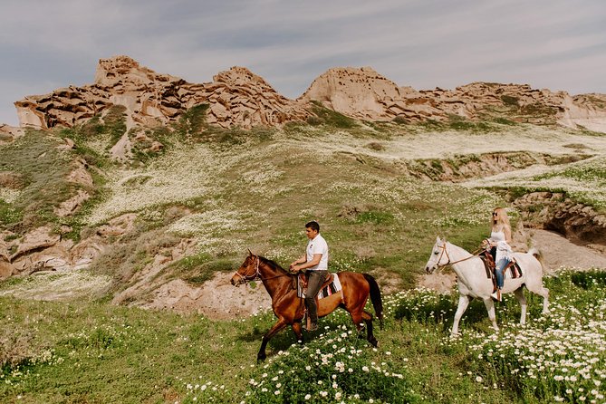 Santorini: Horse Riding to the Black Sandy Beach (Eros Beach) - Exploring the Rock Formations