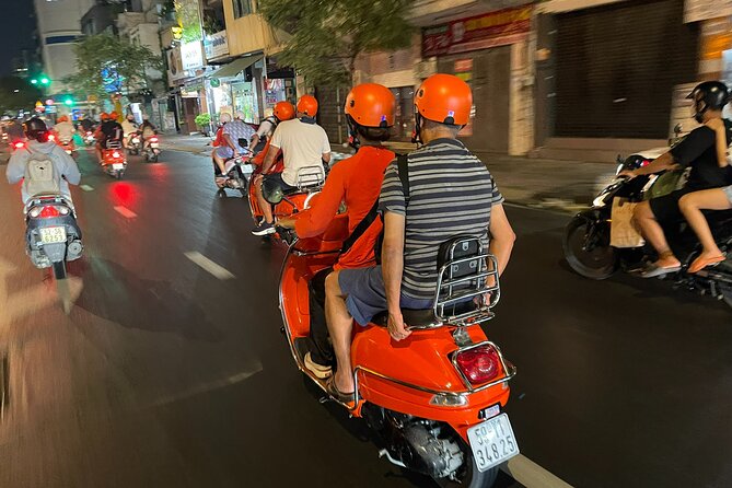 Vespa Female Ao Dai Riders Night Street Food + Train Street Tour - Tasting Local Dishes and Delicacies