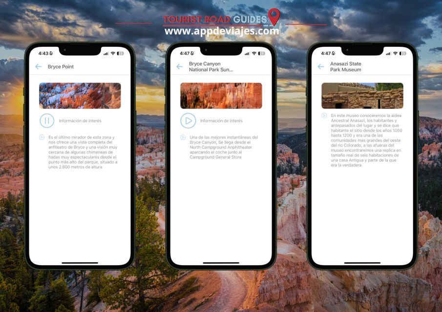 App Self-Guided Road Routes Bryce Canyon - Check Availability and Starting Times