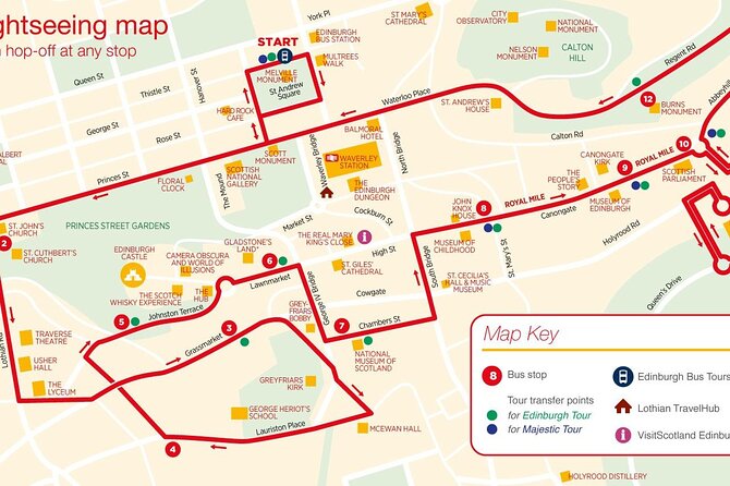 City Sightseeing Edinburgh Hop-On Hop-Off Bus Tour - Key Points of Interest