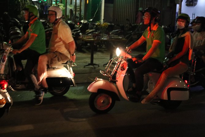 Saigon After Dark Vespa Street Food Tour + Live Music 4 Hours - Street Food Exploration