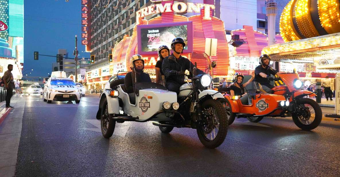 Las Vegas: Glittering Nightlife Evening Sidecar Tour - Key Points