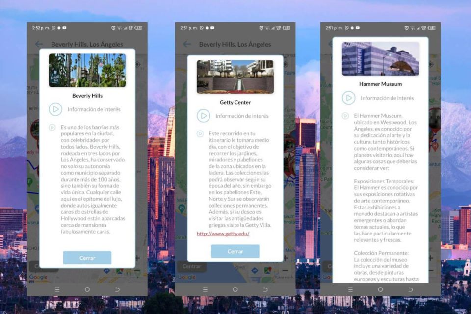 Los Angeles Self-Guided Tour App - Multilingual Audioguide - Key Points