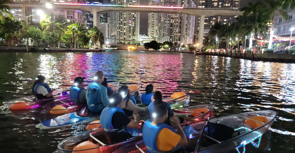 Miami: Guided LED-LIT Kayak Night Tour With Drinks - Key Points