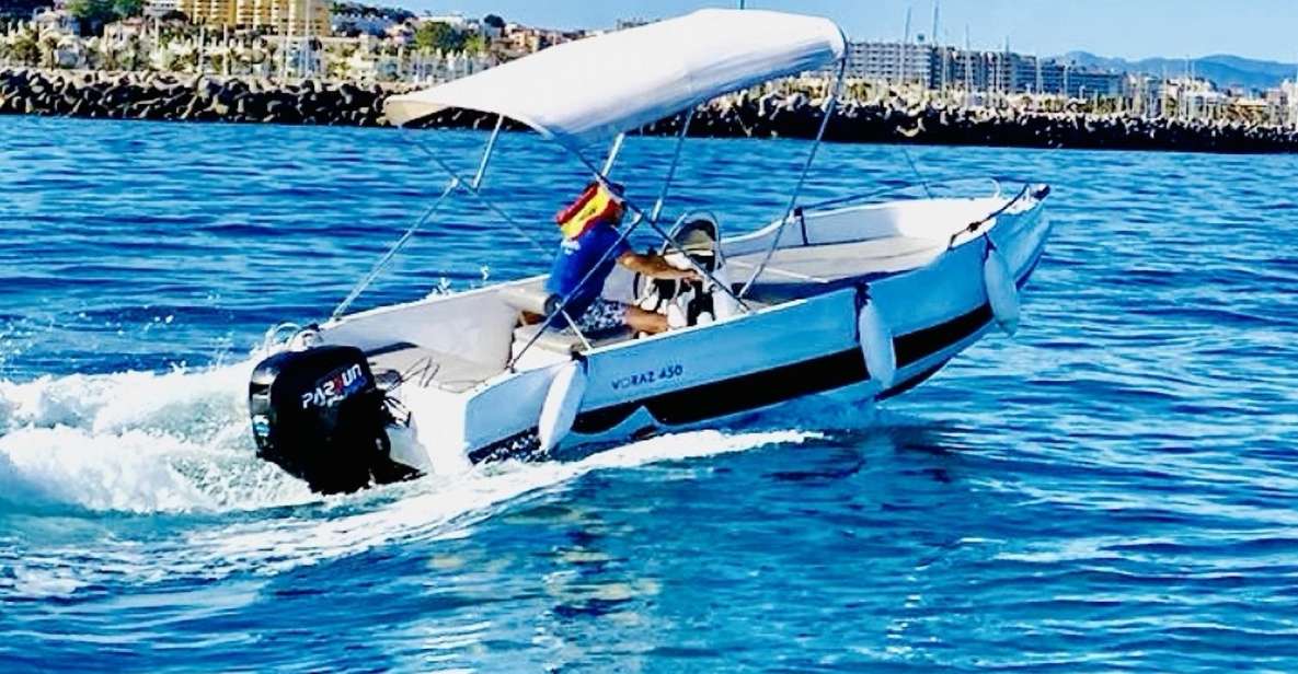 Benalmádena: Rent Boat Without License for Dolphin Watching