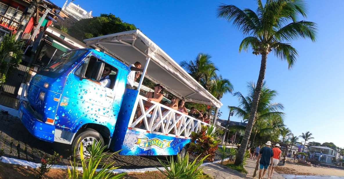 Buzios: City Tour by Trolley With 12 Beaches and Pickup