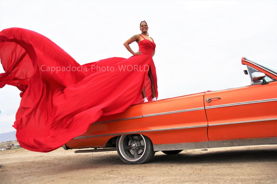 Cappadocia Photo Shoot With Classic Car and Flying Dress