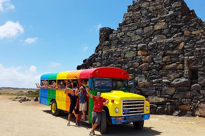 Colorful Beach Bus Sightseeing Tour of Aruba