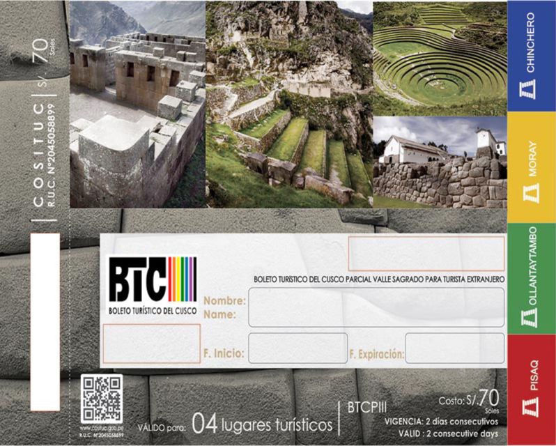 Cusco: 1, 2, or 10-DAY Tourist Ticket With Hotel Delivery