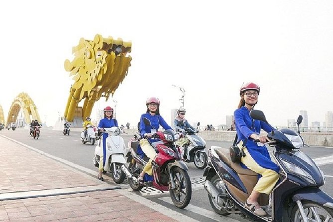 Da Nang City Tour by Motorbike With Friendly Ao Dai Females Biker