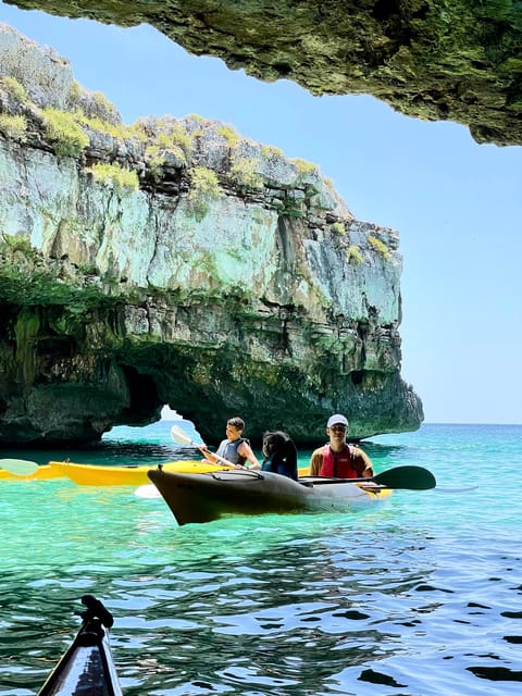 Leuca Kayak Tour With Swimming Stop and Speleo-Trek in Cave