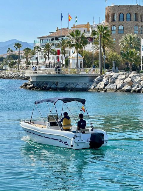 Marbella: Boat Rental Drive Yourself With Dolphin Sighting