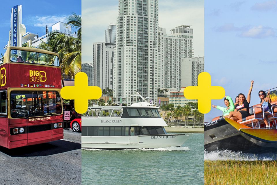 Miami: Everglades Experience, Bay Cruise & Open-top Bus Tour