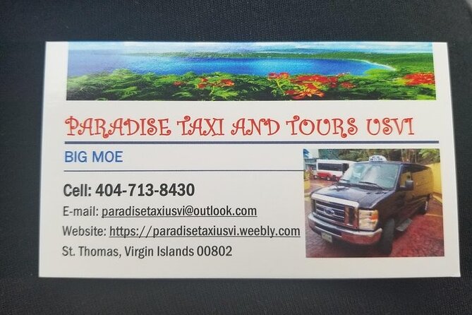 Paradise Taxi & Tours USVI- St.Thomas Airport Transfer to Bolongo Bay / Limetree