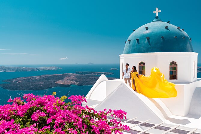 Private Flying Dress Photoshoot in Santorini