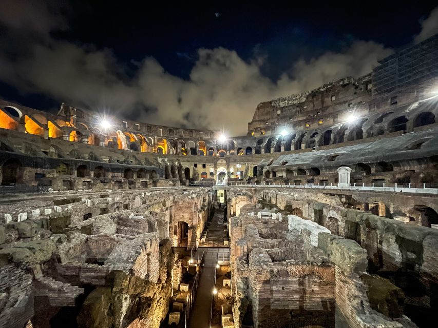 Rome: Colosseum by Night With Underground & Arena Floor Tour