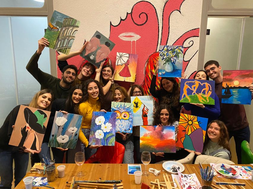 Rome: Wine and Paint Experience in Piazza Navona