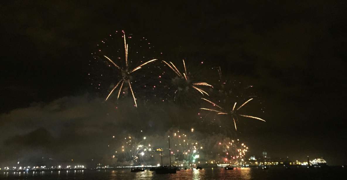 Sail Into 2025: Lisbon Fireworks From the River