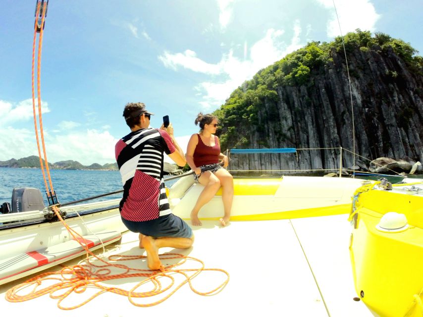 Sailing Catamaran in the Bay of the Saints